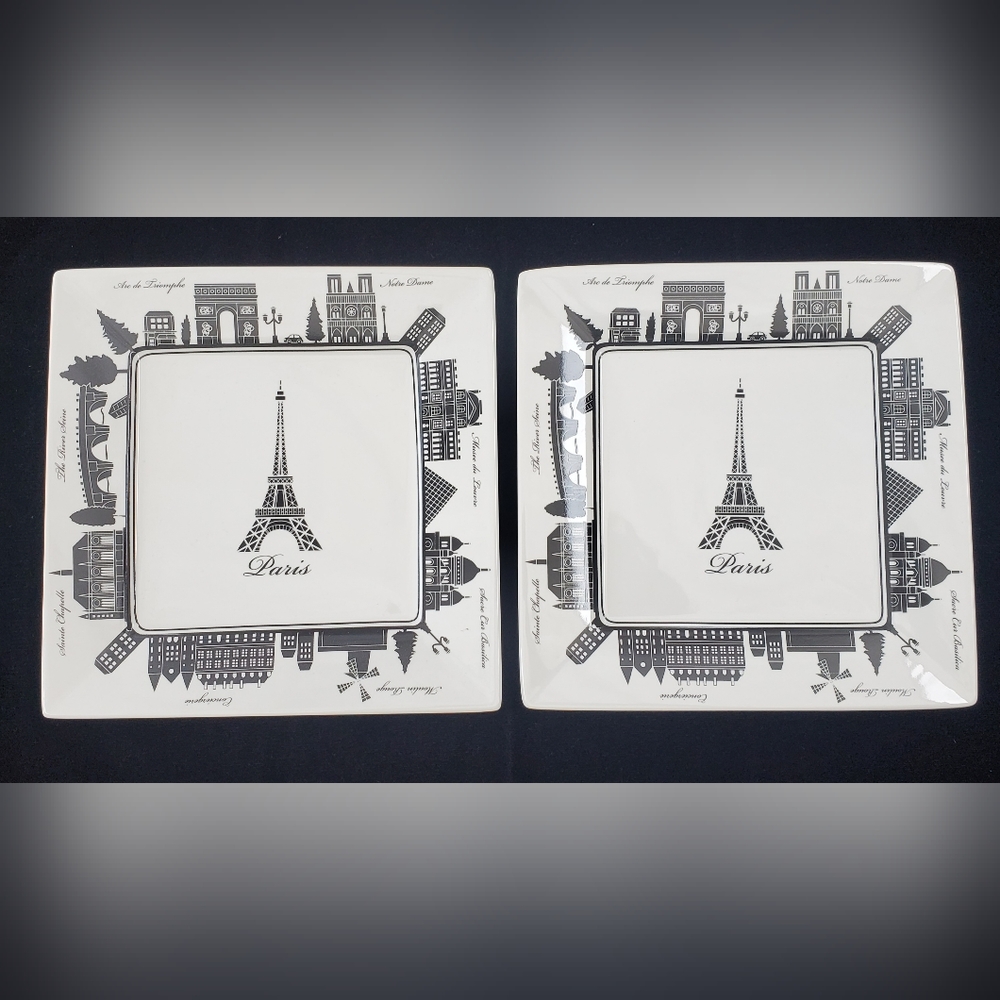 Set of 2 Paris-Themed Plates